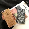 Coque silicone transparente style paillettes Or et Argent incrusté iPhone 6 / 6S