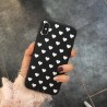 Coque silicone noir petits coeurs et chien mignon iPhone X / XS