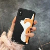 Coque silicone noir petits coeurs et chien mignon iPhone 7 Plus / 8 Plus