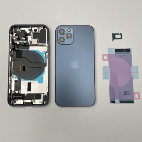 Complete pre-mounted rear window frame for iPhone 12 pro - KIT FREE TOOLS