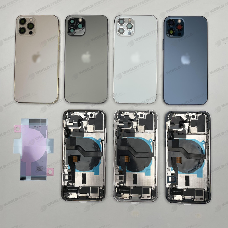 Complete pre-mounted rear window frame for iPhone 12 pro - KIT FREE TOOLS