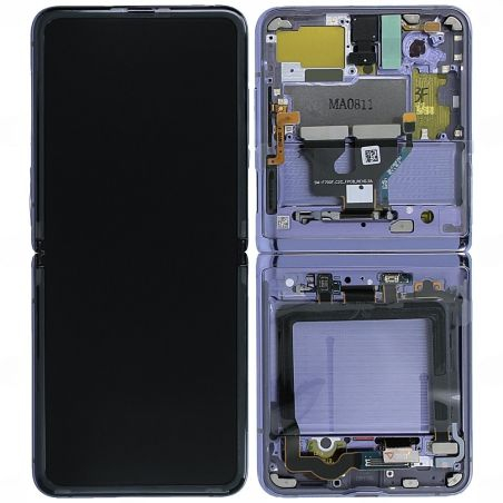 Ecran + chassis Violet OFFICIEL Samsung Z Flip 4G (F700) GH82-22347B / GH82-22215B