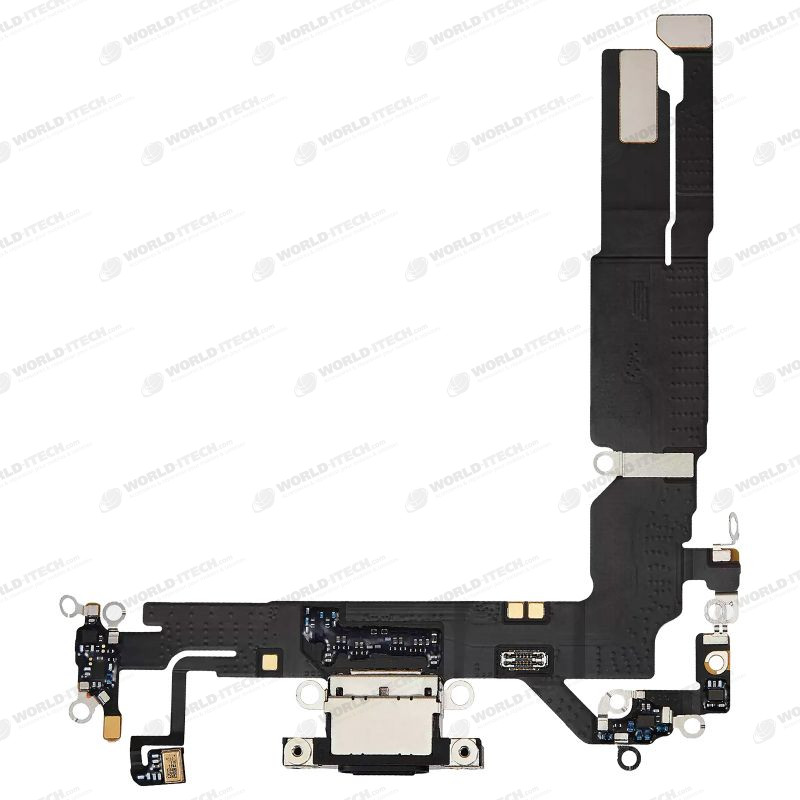 Schwarzer Ladeanschluss mit Mikrofon für iPhone 16