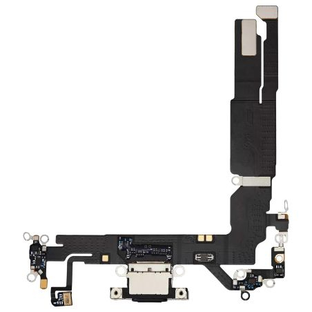 Schwarzer Ladeanschluss mit Mikrofon für das iPhone 16 Plus
