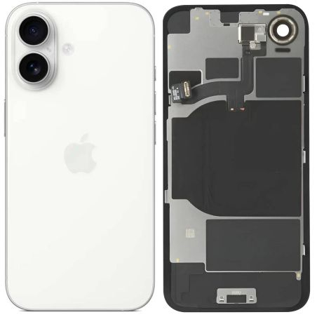 Komplette weiße Rückseite – OFFIZIELLES Originalzubehör von „Apple“ für das iPhone 16 – inklusive Montagewerkzeug