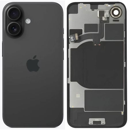 Schwarzes Rückfenster komplett vormontiert für iPhone 16e - Werkzeug kostenlos