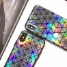 Coque silicone carrés triangles miroir arc en ciel iPhone 7 Plus / 8 Plus