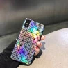 Coque silicone carrés triangles miroir arc en ciel iPhone 7 Plus / 8 Plus