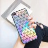 Coque silicone carrés triangles miroir arc en ciel iPhone 7 Plus / 8 Plus