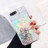 Coque silicone paillettes rondes et triangles iPhone X / XS