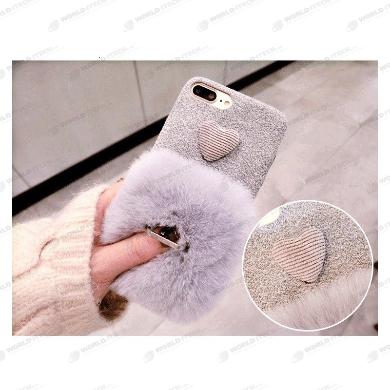 Coque amour fourrure et anneau pour doigt iPhone 6 Plus / 6S Plus