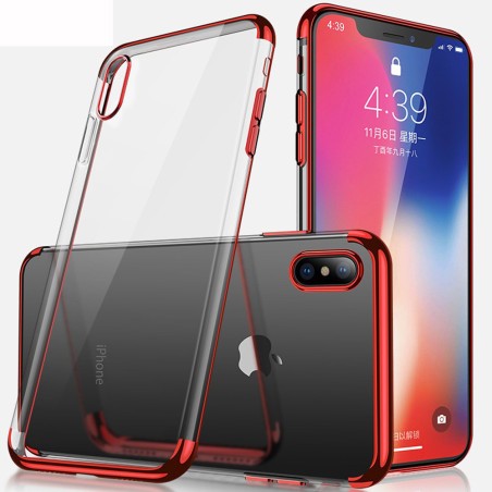 Coque silicone transparente bords chromés iPhone 7 Plus / 8 Plus