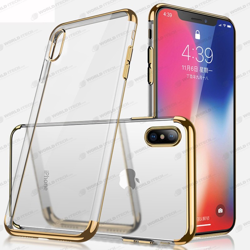 Coque silicone transparente bords chromés iPhone 7 / 8