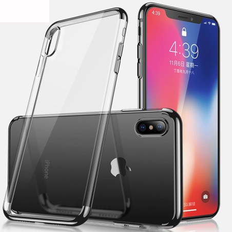 Coque silicone transparente bords chromés iPhone 6 / 6S
