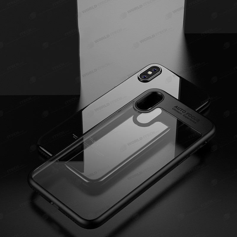 Coque silicone AUTO FOCUS arrière transparent iPhone X / XS