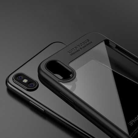 Coque silicone AUTO FOCUS arrière transparent iPhone X / XS