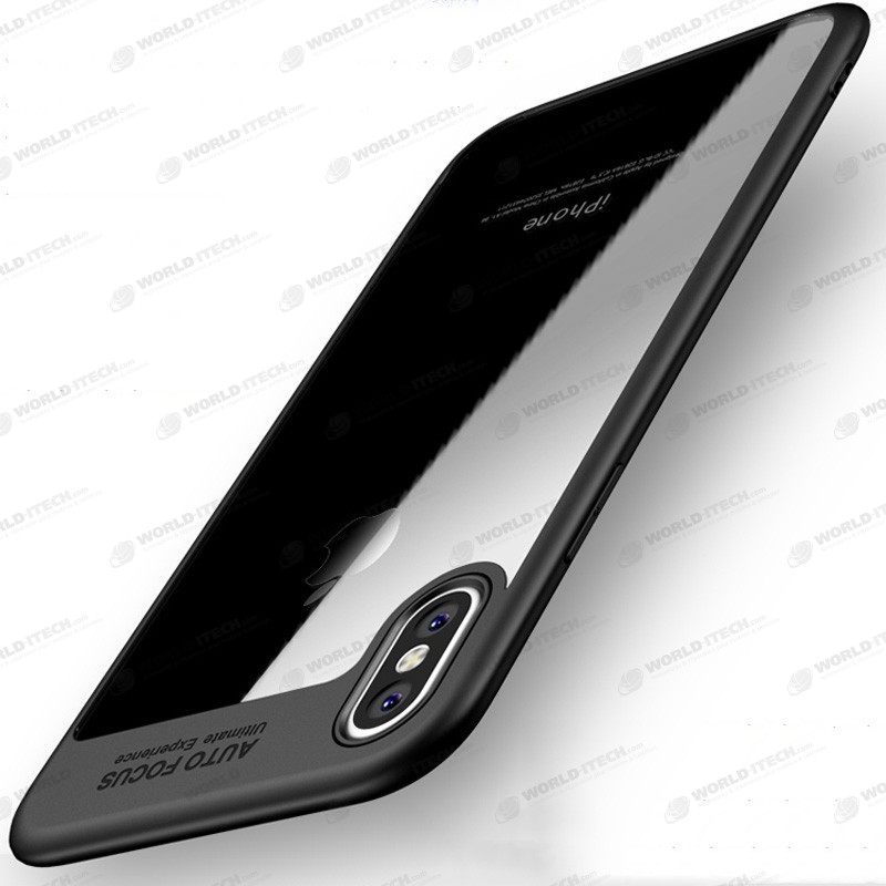 Coque silicone AUTO FOCUS arrière transparent iPhone X / XS