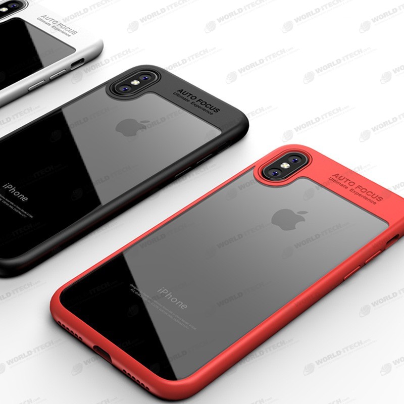 Coque silicone AUTO FOCUS arrière transparent iPhone X / XS