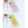 Coque transparente liquide paillettes coeurs orange rose jaune rouge violet iPhone 6 / 6S