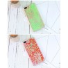 Coque transparente liquide paillettes coeurs orange rose jaune rouge violet iPhone 6 / 6S