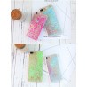 Coque transparente liquide paillettes coeurs orange rose jaune rouge violet iPhone 7 / 8