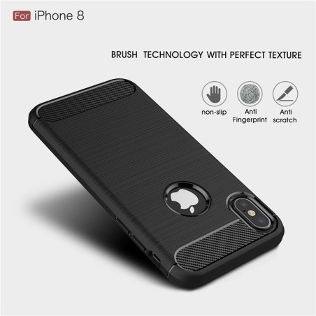 Coque Silicone Antichoc style Carbon iPhone 7 / 8