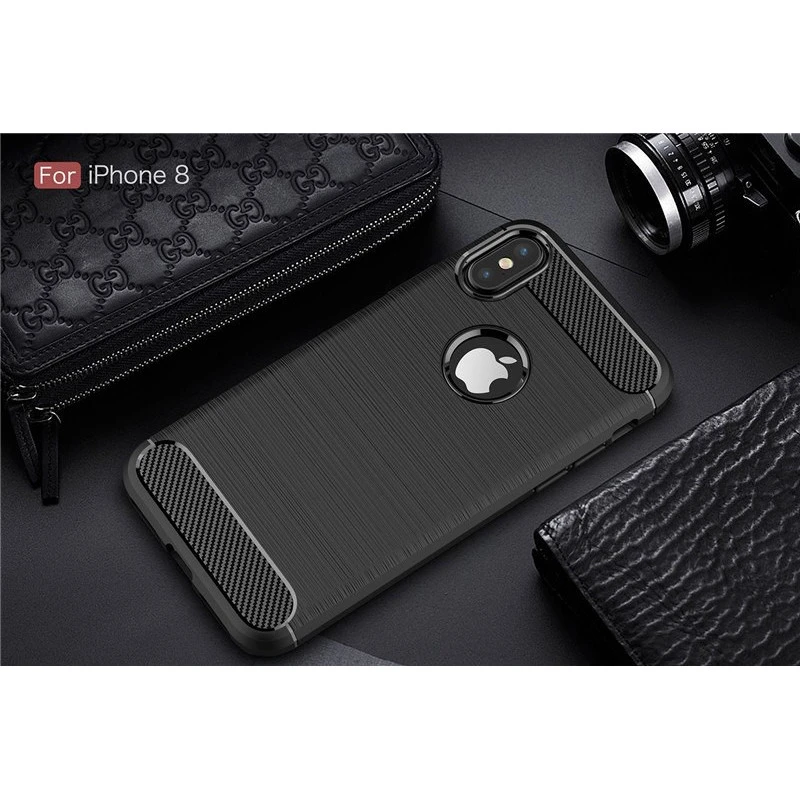 Coque Silicone Antichoc style Carbon iPhone 6 Plus / 6S Plus