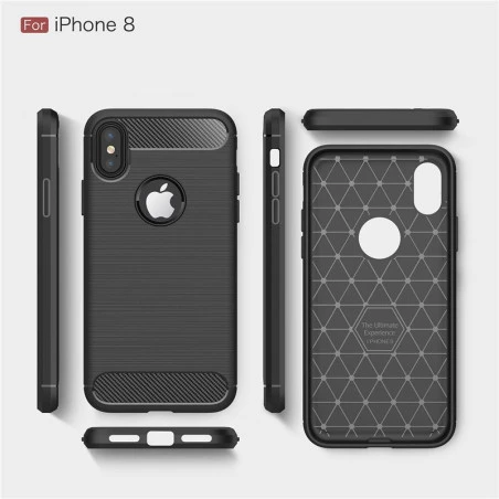 Coque Silicone Antichoc style Carbon iPhone 6 Plus / 6S Plus