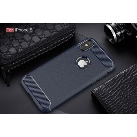 Coque Silicone Antichoc style Carbon iPhone 7 Plus / 8 Plus