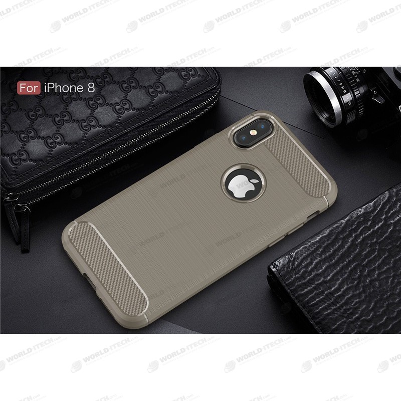 Coque Silicone Antichoc style Carbon iPhone 7 Plus / 8 Plus