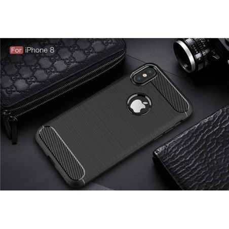 Coque Silicone Antichoc style Carbon iPhone 7 Plus / 8 Plus