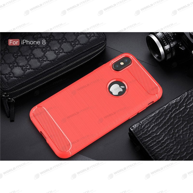 Coque Silicone Antichoc style Carbon iPhone 7 Plus / 8 Plus