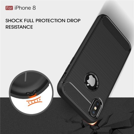 Coque Silicone Antichoc style Carbon iPhone 7 Plus / 8 Plus