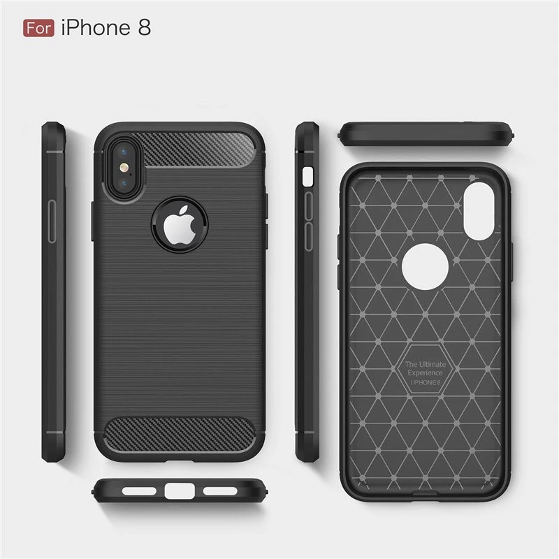 Coque Silicone Antichoc style Carbon iPhone 7 Plus / 8 Plus