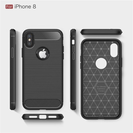 Coque Silicone Antichoc style Carbon iPhone 7 Plus / 8 Plus