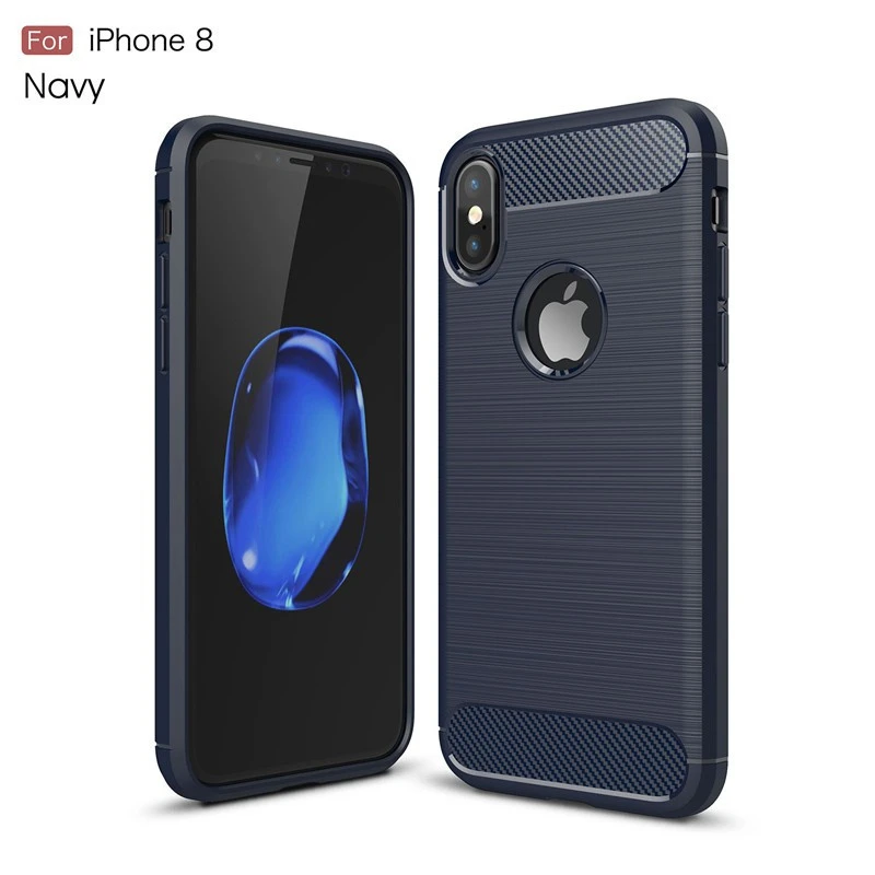 Coque Silicone Antichoc style Carbon iPhone 7 Plus / 8 Plus