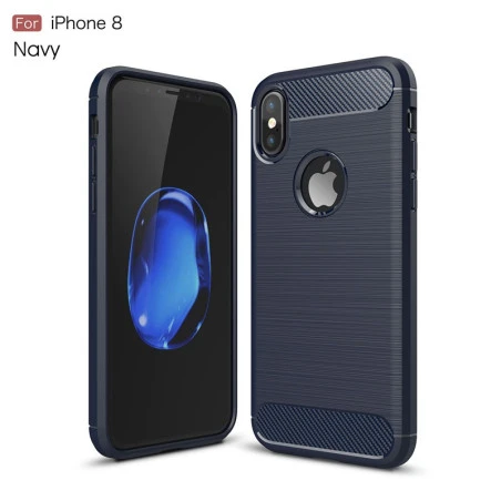 Coque Silicone Antichoc style Carbon iPhone 7 Plus / 8 Plus