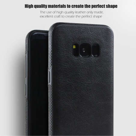 Coque Silicone Antichoc style Cuir Samsung S7 Edge SM-G935F rouge noir bleu