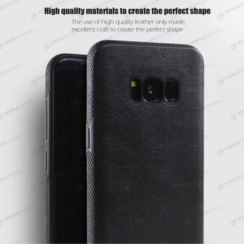 Coque Silicone Antichoc style Cuir Samsung S8 Plus SM-G955F rouge noir bleu
