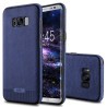 Coque Silicone Antichoc style Cuir Samsung S8 Plus SM-G955F rouge noir bleu