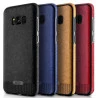 Coque Silicone Antichoc style Cuir Samsung S6 Edge SM-G925F rouge noir bleu