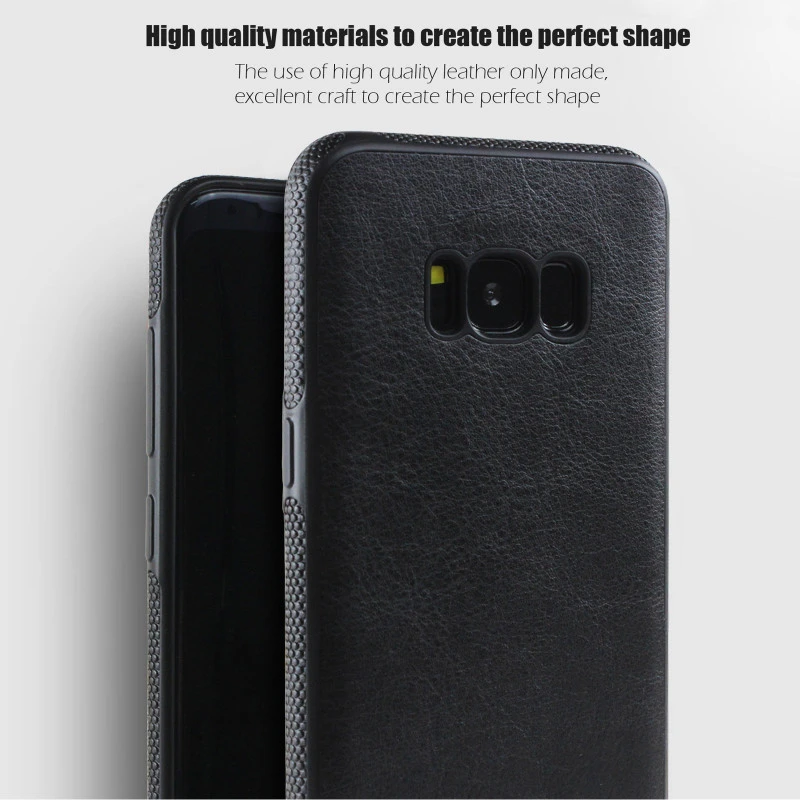 Coque Silicone Antichoc style Cuir Samsung S6 Edge SM-G925F rouge noir bleu