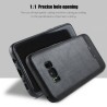 Coque Silicone Antichoc style Cuir Samsung S6 Edge SM-G925F rouge noir bleu