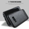 Coque Silicone Antichoc style Cuir Samsung S6 Edge SM-G925F rouge noir bleu