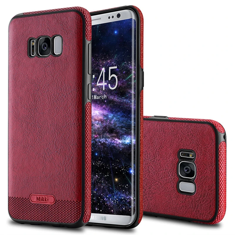 Coque Silicone Antichoc style Cuir Samsung S7 Edge SM-G935F rouge noir bleu