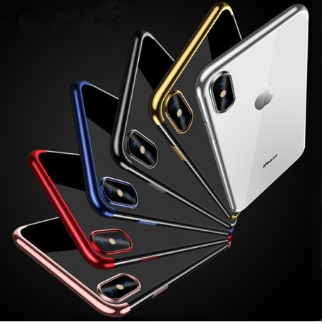 Coque silicone transparente bords chromés Samsung Galaxy S7