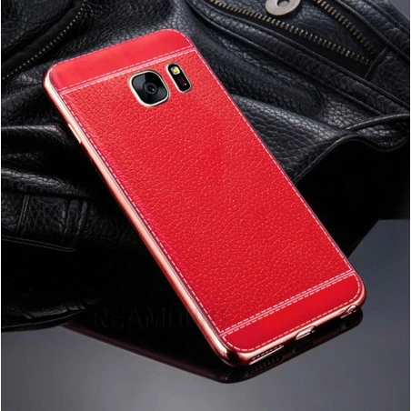 Coque Silicone Style Cuir Samsung Galaxy A7 2017