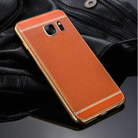 Coque Silicone Style Cuir Samsung Galaxy A7 2017