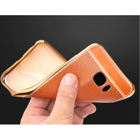 Coque Silicone Style Cuir Samsung Galaxy A7 2017