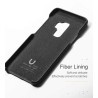 Coque protection cuir avec couture Samsung S9 bleu marine noir camel
